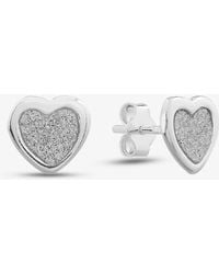 T.H.Baker - Sterling Stardust Heart Stud Earrings 8.55.8669 - Lyst