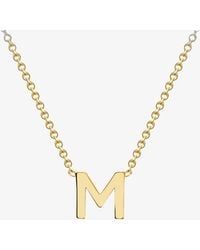 T.H.Baker - 9Ct Mini Initial M Necklace 1.19.0162 - Lyst