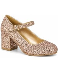 Spot on - Glitter Block Heel Mary Jane Court Shoes - Lyst