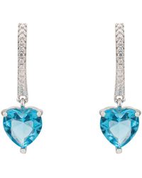 LÁTELITA London - Heart Huggie Hoop Earrings Silver Blue Topaz - Lyst