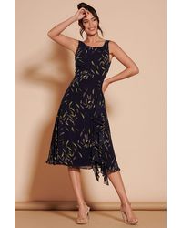 Jolie Moi - Print Frill Hem Chiffon Midi Dress - Lyst