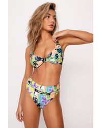 Nasty Gal - Recycled Abstract Underwire High Waisted Bikini Set - Lyst