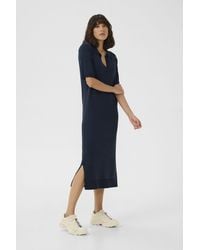 Kaffe - Kalizza Knit Short Sleeves Polo Dress - Lyst