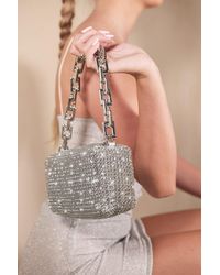 Where's That From - 'talia' Diamante Mini Shoulder Bag With Chunky Chain - Lyst
