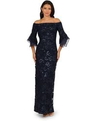 Adrianna Papell - Sequin Lace Combo Column Gown - Lyst