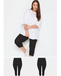 Yours - 2 Pack Cropped Length Leggings - Lyst