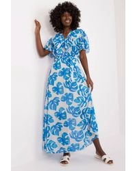 Love Lace - Flared Maxi Day Dress With Heart Neck Tie Belt - Lyst