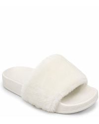 Spot on - Faux Fur Slider Slippers - Lyst