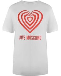 Love Moschino - Hypno Heart Short Sleeve Round T-Shirt - Lyst