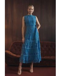Izabel London - Lace Layer Sleeveless Tie Maxi Dress - Lyst