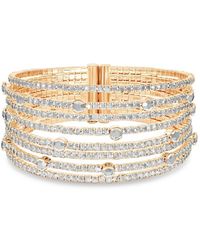 Mood - Gold Crystal Cuff Bracelet - Lyst