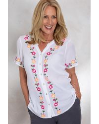 Anna Rose - Floral Embroidered Blouse - Lyst