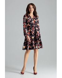 Love Lace - Floral Midi Cocktail Dress With Frill Hem - Lyst