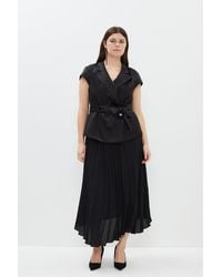 Coast - Plus Size Premium Pleat Skirt Wrap Top Midi Dress - Lyst