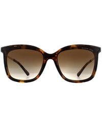 Michael Kors - Square Dark Tortoise Smoke Gradient Sunglasses - Lyst