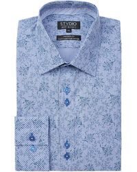Jeff Banks - Dobby Stripe Floral Stvdio Shirt - Lyst