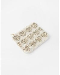 Accessorize - 'harrie' Bridal Heart Beaded Pouch - Lyst