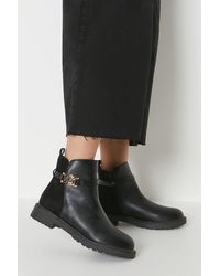 Oasis - Jolene Metal Trim Detail Cleated Sole Ankle Boots - Lyst