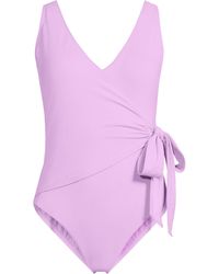 Lands' End - Side Tie Wrap Swimsuit, High Leg - Lyst