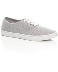 AJVANI - Flat Heel Lace Up Canvas Pumps Jersey Plimsolls - Lyst