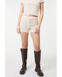Pink Vanilla - Textured Stretch Mini Shorts - Lyst