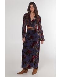Nasty Gal - Floral Devore Maxi Skirt - Lyst