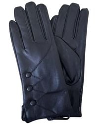 Love EMVY - Faux Leather Button Detail Soft Lined Gloves - Lyst