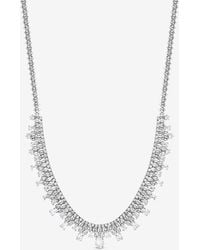 Jon Richard - Rhodium Plated & Cubic Zirconia Peardrop Collar Necklace - Lyst
