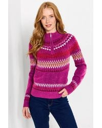 Joe Browns - Connie Half Zip Fairisle Jumper - Lyst