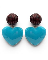 Michael Nash Jewelry - Amour Carved Tortoise Resin With Heart Drop Earrings - Lyst
