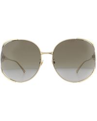 Gucci - Square Gold Brown Gradient Sunglasses - Lyst