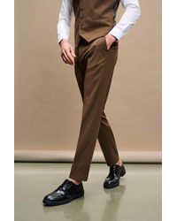 Burton - Slim Fit Brown Suit Trousers - Lyst