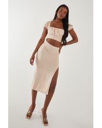 Pink Vanilla - Textured Jersey Puff Sleeve Top - Lyst