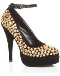 AJVANI - High Heel Ankle Strap Gem Court Shoes - Lyst
