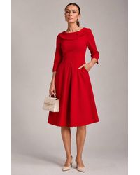 Jolie Moi - Fold Collar Button Detail Dress - Lyst