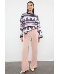 WOVCOR - Geo Pattern Crew Neck Knit Jumper - Lyst
