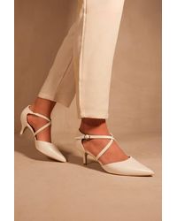 Where's That From - 'Kennedi' Low Kitten Heel With Crossover Strap - Lyst