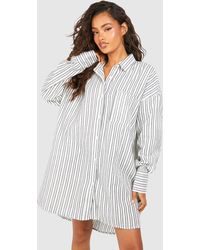 Boohoo - Stripe Ultimate Oversized Shirt Dress - Lyst