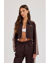 CERNUCCI - Mocha Taping Cropped Harrington Jacket - Lyst