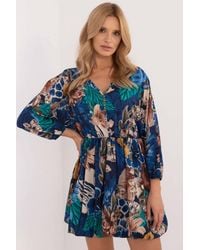 Love Lace - Floral Heart Neck Long Sleeve Mini Dress - Lyst
