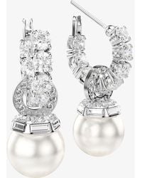 Swarovski - Matrix Hoop Pearl Drop Earrings 5691716 - Lyst