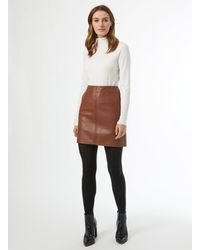 Dorothy Perkins - Tan Faux Leather Pocket Mini Skirt - Lyst