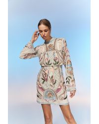 Coast - The Collector Hand Embellished Mini Dress With Long Sleeve - Lyst