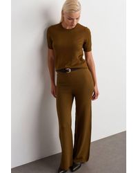 Dilvin - Wide-Leg Lurex Knit Trousers - Lyst