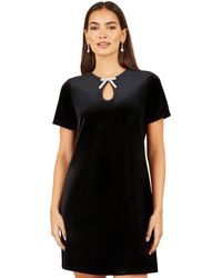 Yumi' - Velvet Tunic With Diamante Bow Collar - Lyst
