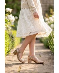 Spot on - Glitter Mary Jane Court Shoes With Mid Block Heel & Strap - Lyst