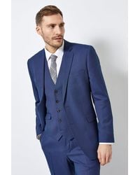 Burton - Blue Texture Tailored Fit Suit Jacket - Lyst