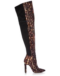 Moda In Pelle - 'viramoda' Textured Animal Print Over The Knee Boots - Lyst