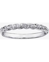 T.H.Baker - 9Ct 0.08Ct Diamond Rope Half Eternity Ring Ch565Wg-10 M - Lyst