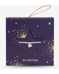 Jon Richard - Xmas Hanging Gift Pave Heart Stretch Bracelet - Lyst